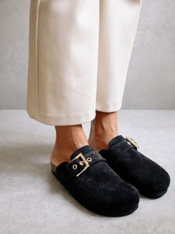 cozy black suede
