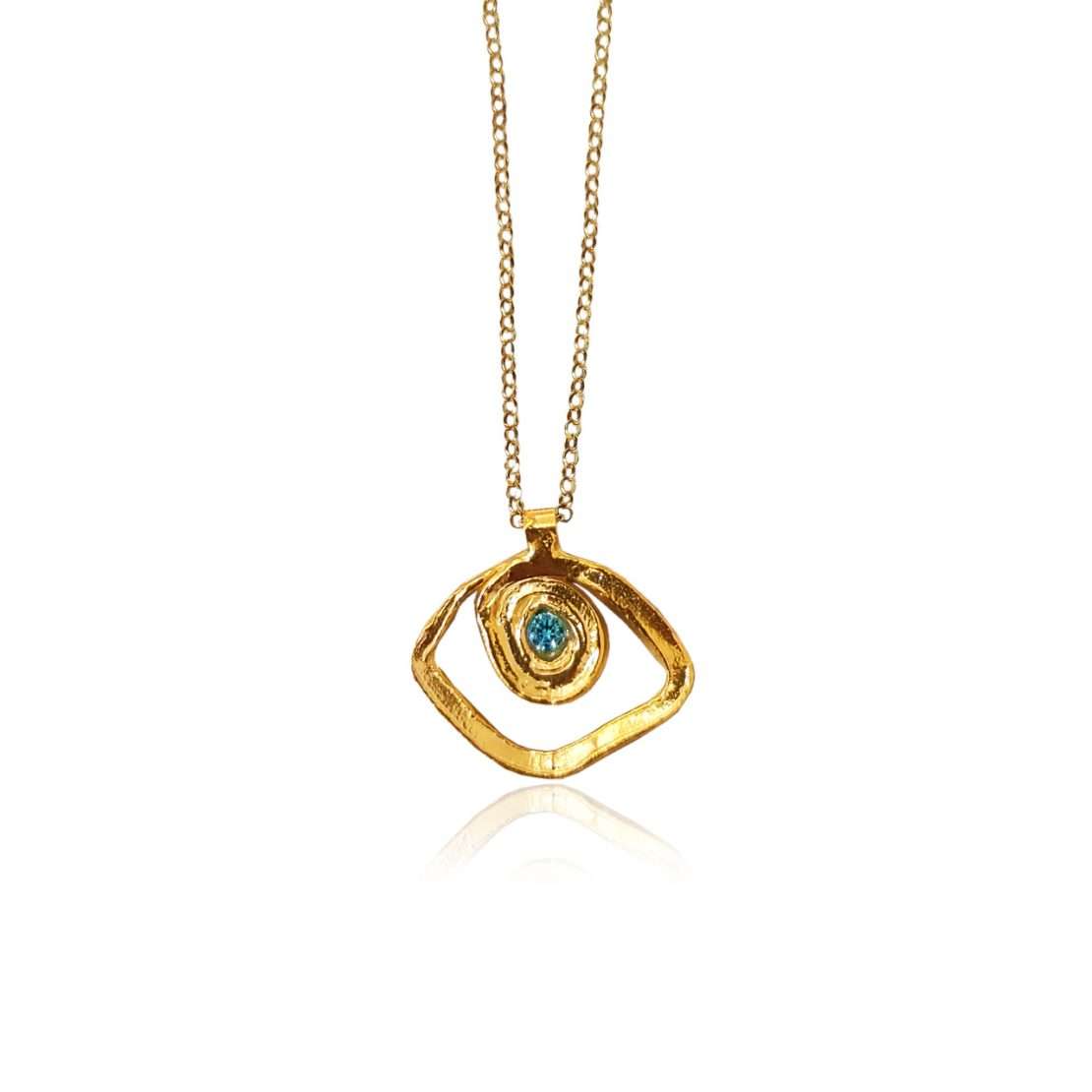 Greek Evil Spiral Eye Charm Necklace "AthenArt"